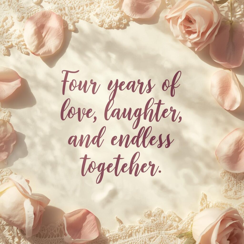 4th Anniversary Wishes for Husband