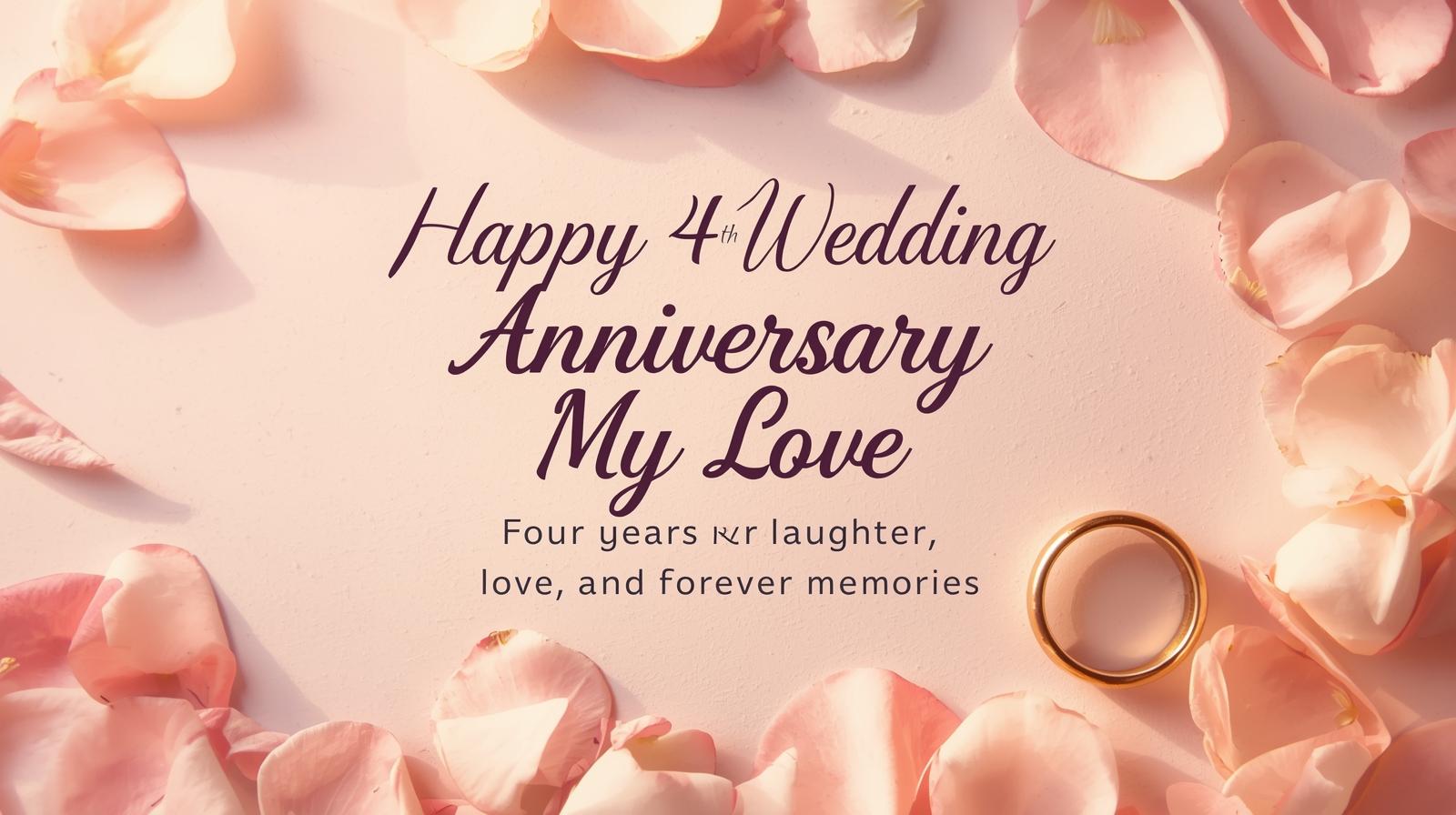4th Wedding Anniversary Wishes for Husband