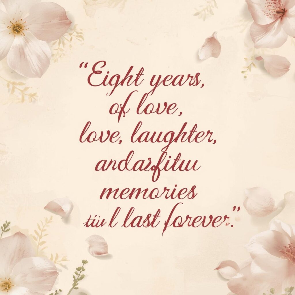 8 Years Anniversary Wishes for Wife